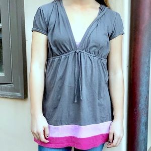 Anchor Blue multi colored top with hood